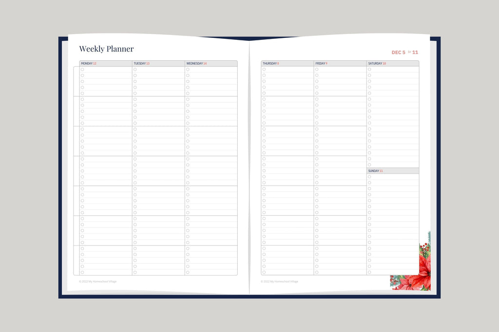 Homeschool Planner Undated PDF Digital Download - 13 months
